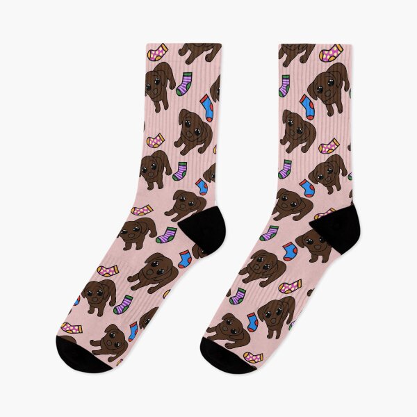Item preview, Chocolate labrador sock pattern designed and sold by PandaKare.