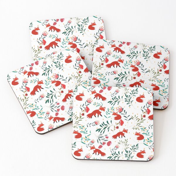 Item preview, Christmas Fox Flower Pattern designed and sold by PatternSquare.