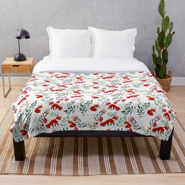 Item preview, Christmas Fox Flower Pattern designed and sold by PatternSquare.