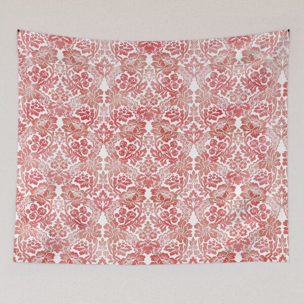 Item preview, Hamptons style pale red flourish pattern. designed and sold by LaBellCreative.