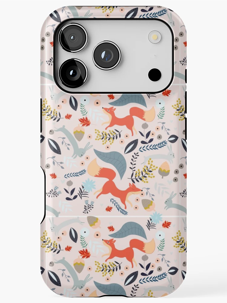 Thumbnail 1 of 4, iPhone Case, Christmas Fox Rabbit Pattern designed and sold by PatternSquare.