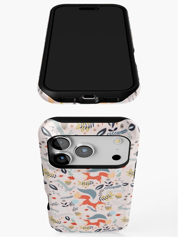 Thumbnail 3 of 4, iPhone Case, Christmas Fox Rabbit Pattern designed and sold by PatternSquare.