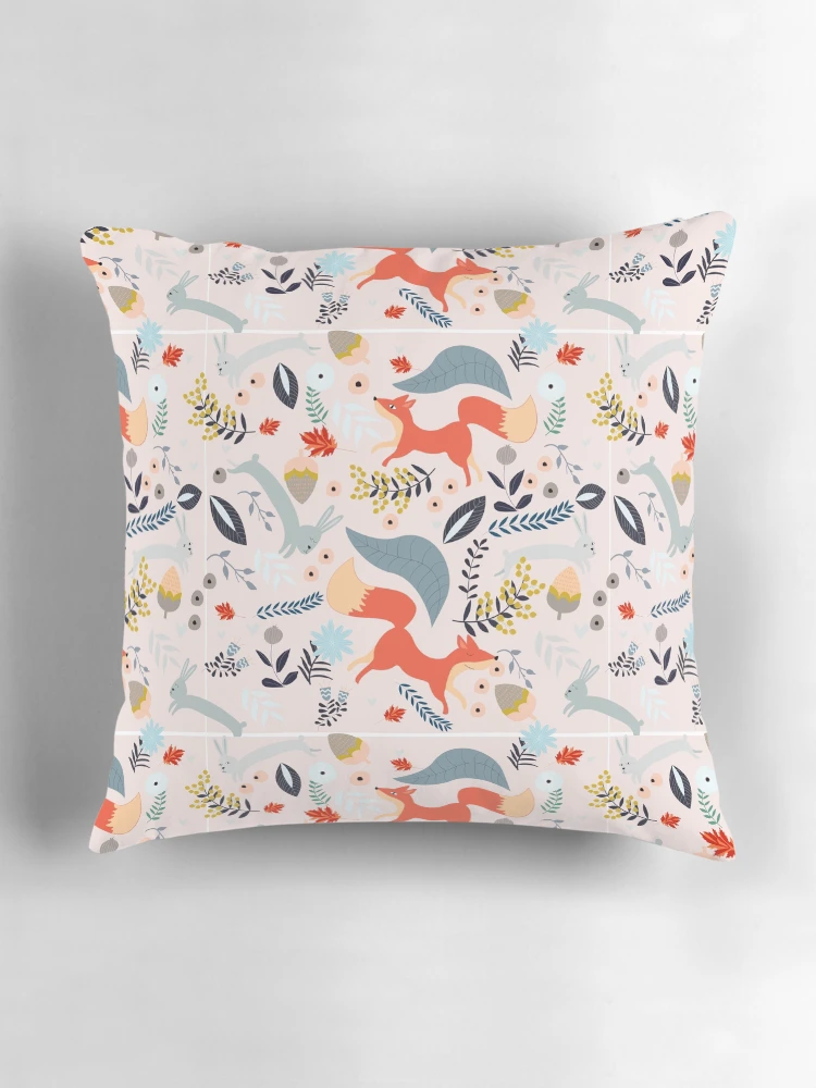 Thumbnail 3 of 4, Pillow, Christmas Fox Rabbit Pattern designed and sold by PatternSquare.