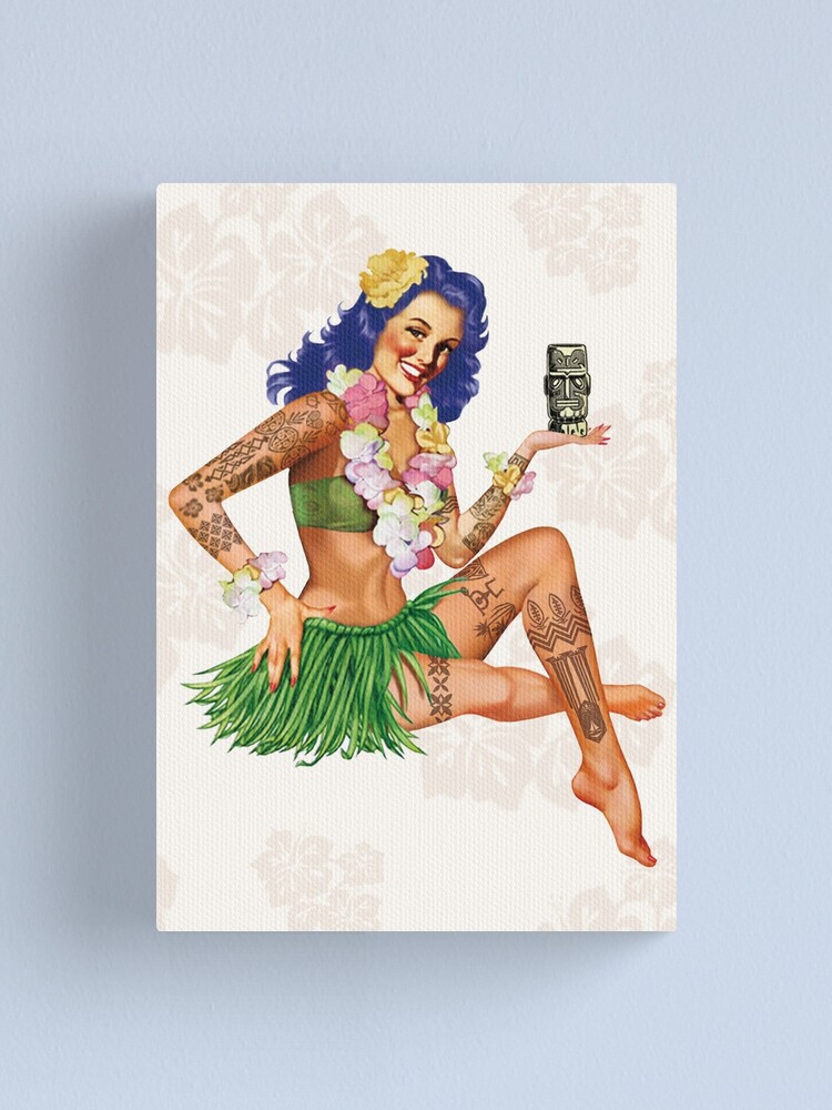 Alternate view of Hawaiian Pin-up Canvas Print
