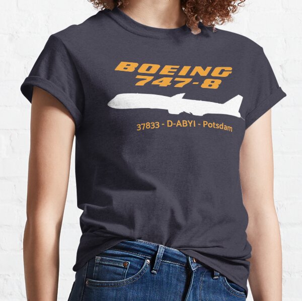 Boeing 747-8 37833 D-ABYI (White) Classic T-Shirt