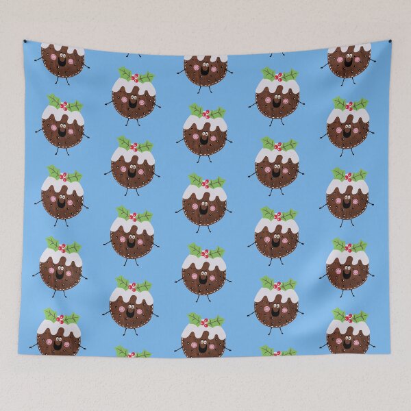 Item preview, Christmas Pudding - Blue Background designed and sold by Helen McCartney Designs.