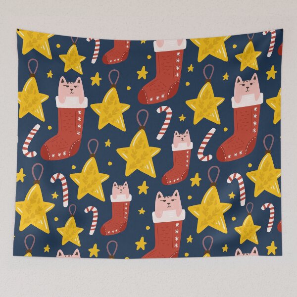 Item preview, Christmas Cat Pattern designed and sold by PatternSquare.