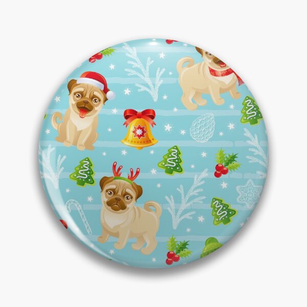 Item preview, Christmas Pug Pattern designed and sold by PatternSquare.