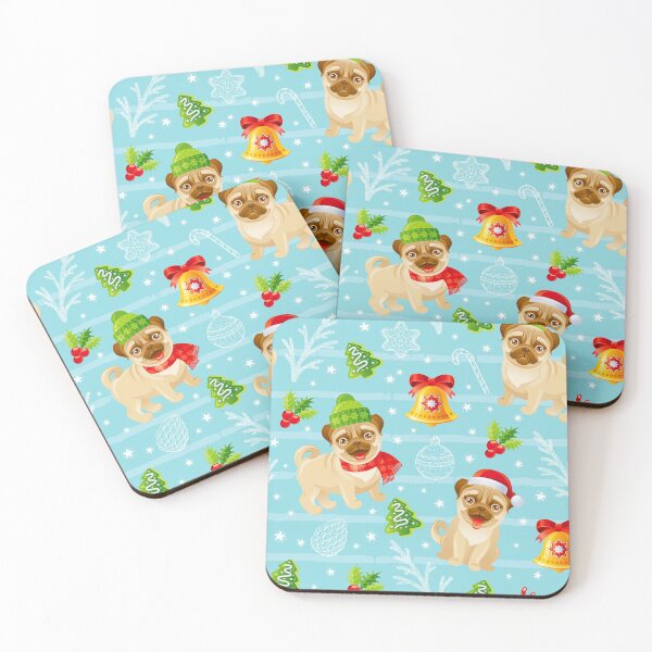 Item preview, Christmas Pug Pattern designed and sold by PatternSquare.