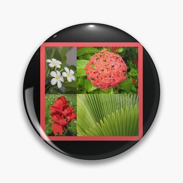 Item preview, Beautiful Collage with Red Flowers, White Frangipani & a Fern. designed and sold by Artography Designs.