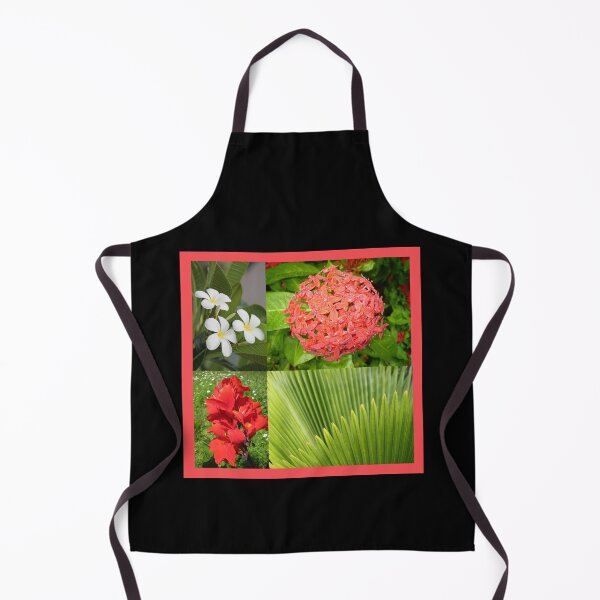 Item preview, Beautiful Collage with Red Flowers, White Frangipani & a Fern. designed and sold by Artography Designs.