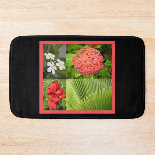 Item preview, Beautiful Collage with Red Flowers, White Frangipani & a Fern. designed and sold by Artography Designs.