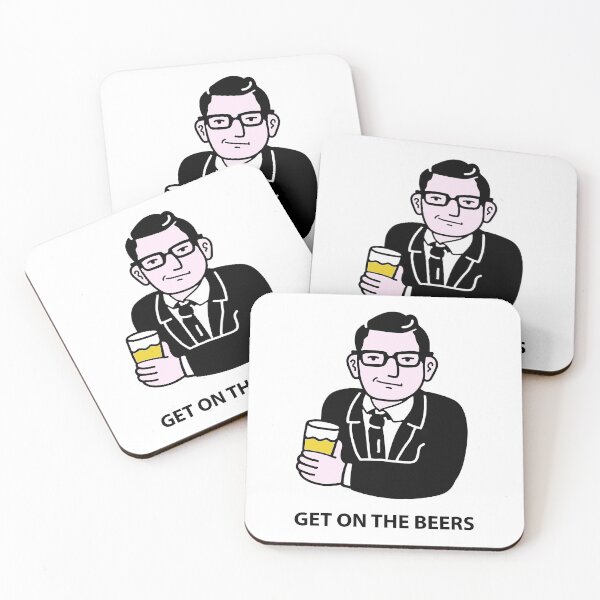 GET ON THE BEERS Coasters (Set of 4)