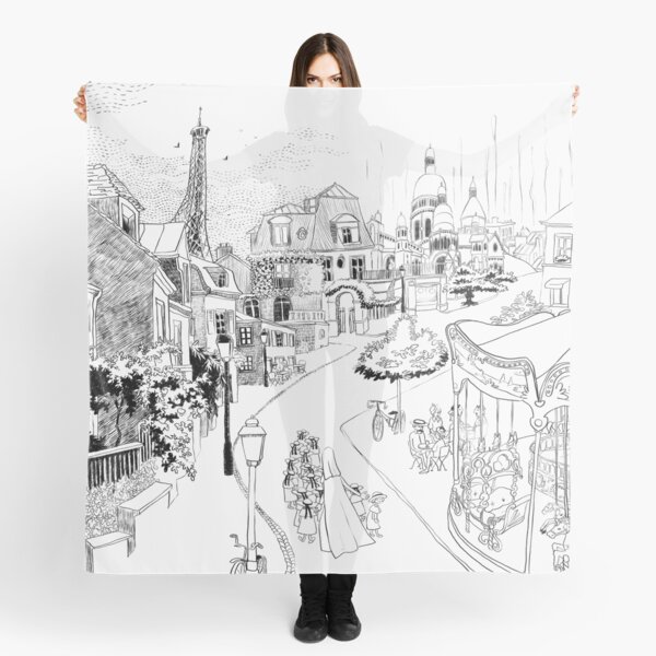 Aperçu de l'œuvre Madeline Paris street Scene Black and white créée et vendue par elopez7228.
