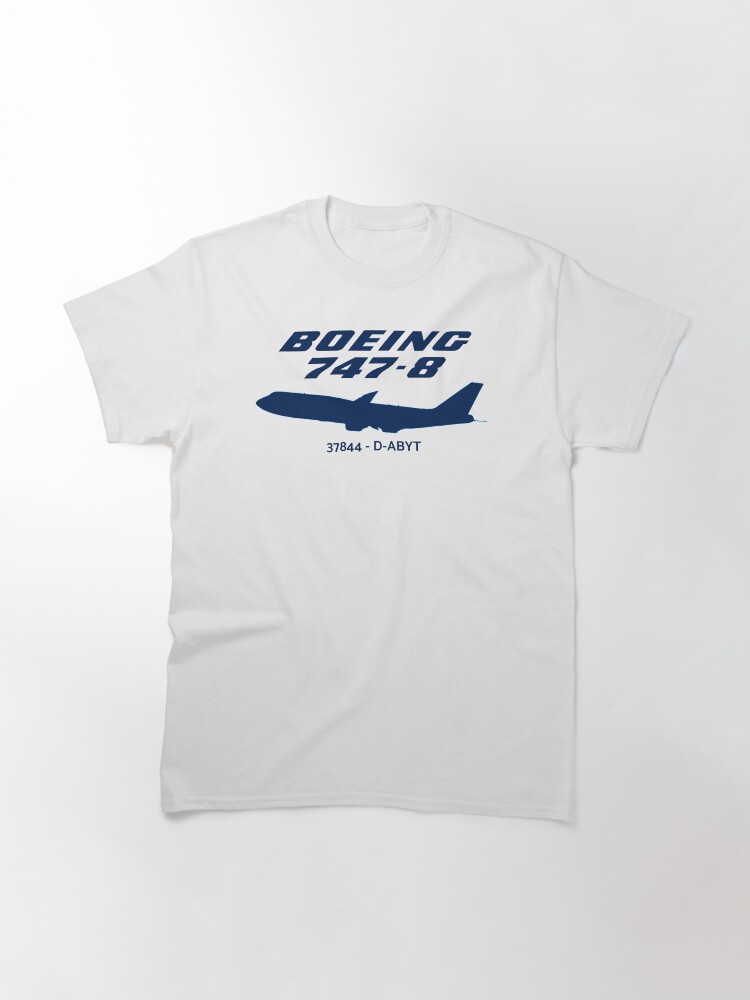 Alternate view of Boeing 747-8 37844 D-ABYT (Blue) Classic T-Shirt