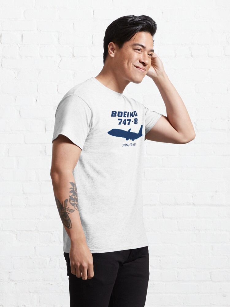 Alternate view of Boeing 747-8 37844 D-ABYT (Blue) Classic T-Shirt