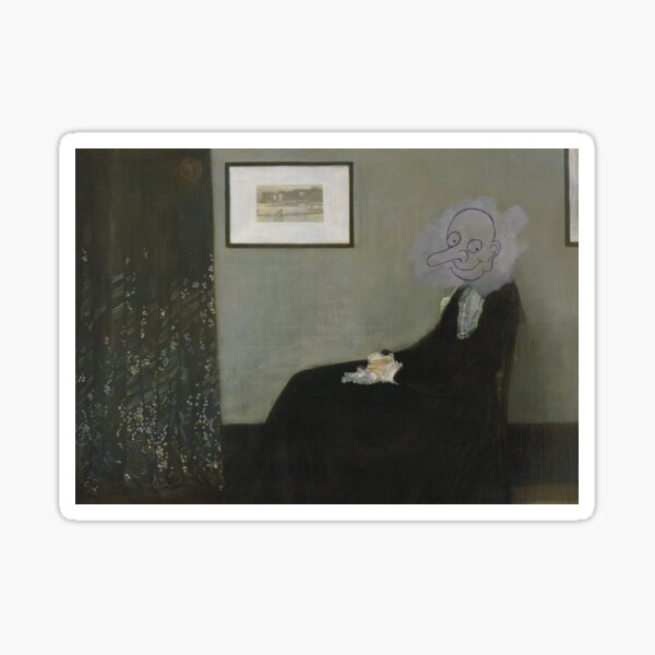 Mr Bean Whistler Mother Sticker