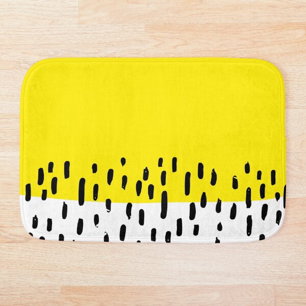 Item preview, Colorful Geometric Modern Abstract Design | Bright Yellow Background with Black Brush Stroke Texture designed and sold by ukoko.