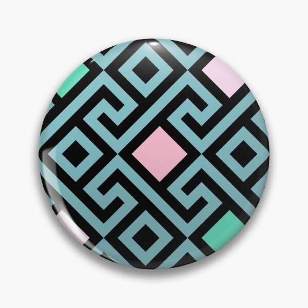 Item preview, Preppy Pastel Pink and Green Teal Greek Key Pattern designed and sold by IamTrending.