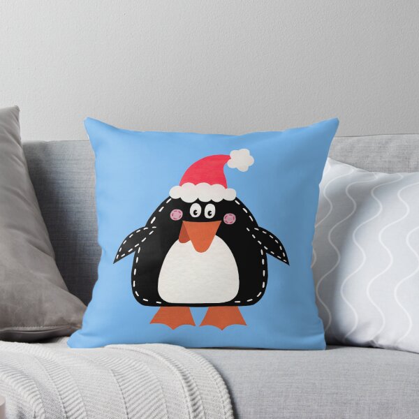 Artikelvorschau, Weihnachtspinguin - blauer Hintergrund entworfen und verkauft von Helen McCartney Designs.