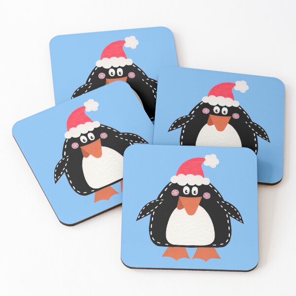 Artikelvorschau, Weihnachtspinguin - blauer Hintergrund entworfen und verkauft von Helen McCartney Designs.