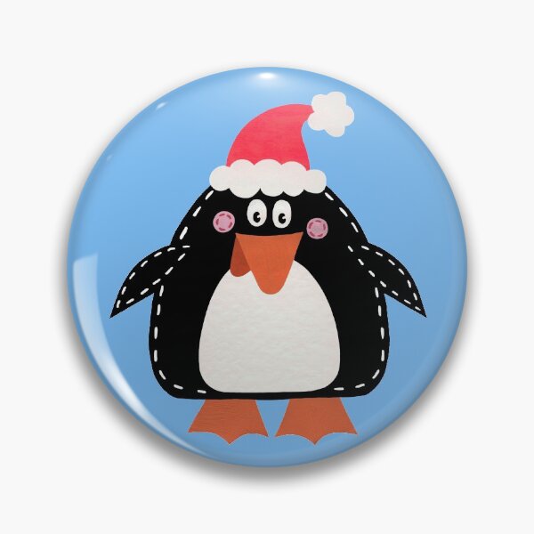 Artikelvorschau, Weihnachtspinguin - blauer Hintergrund entworfen und verkauft von Helen McCartney Designs.