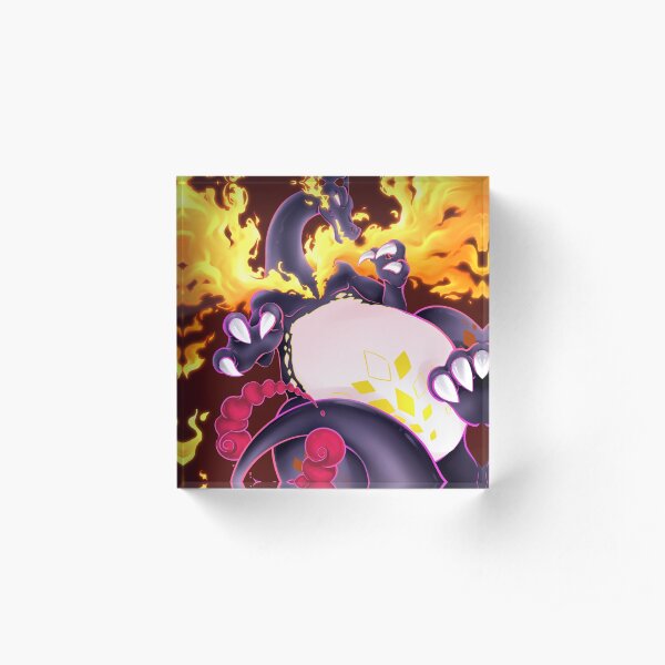 Dragon fire gigamax charizard Shiny pocket monster Acrylic Block