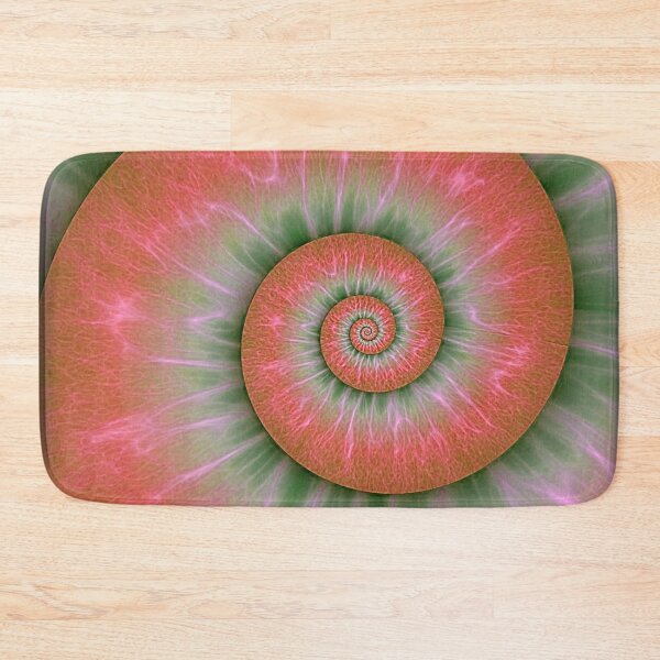 Item preview, Abstract Artwork Optical Swirling Illusion Peach And Lime Green Print designed and sold by Mary Riley.