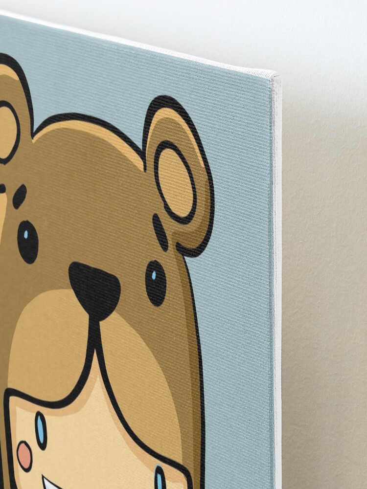 Alternate view of girl in a bear hat Mounted Print