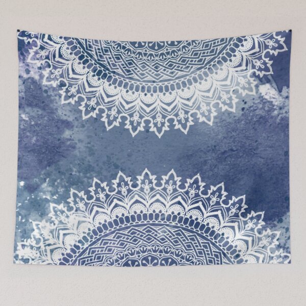Item preview, Awsome white blue pattern half circle slash to two designed and sold by Arramavis.