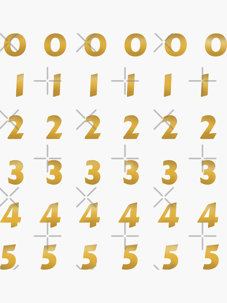 Gold Number stickers | Sticker