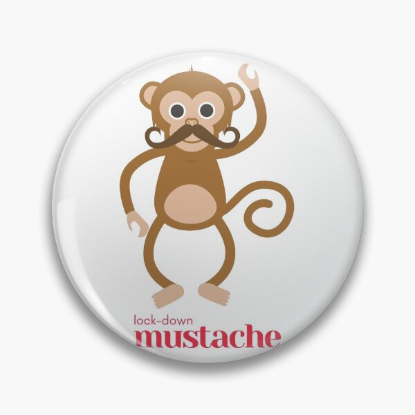 Item preview, Lock-down monkey mustache designed and sold by NomadMessenger.
