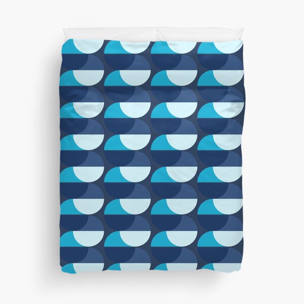Item preview, Mid century modern blue geometric concept pattern designed and sold by likebakerdo.