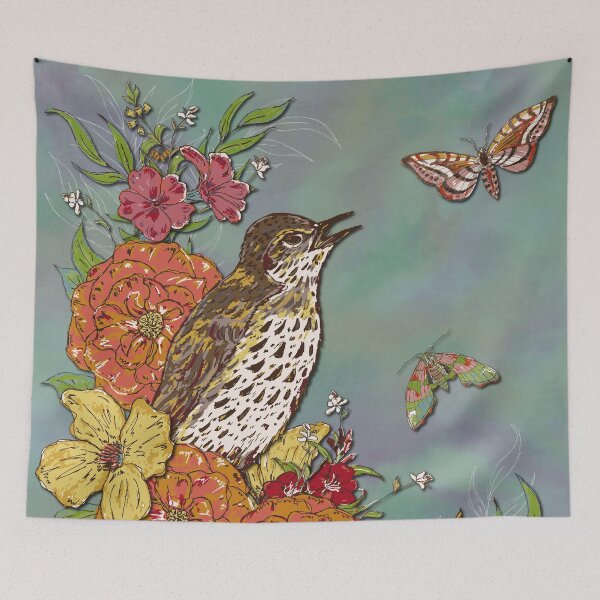 Item preview, Vintage Song Thrush designed and sold by lottibrown.