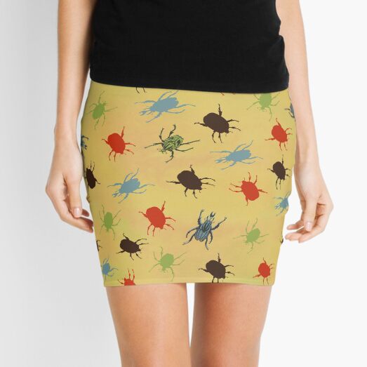 Vintage Beetles & Bugs Mini Skirt
