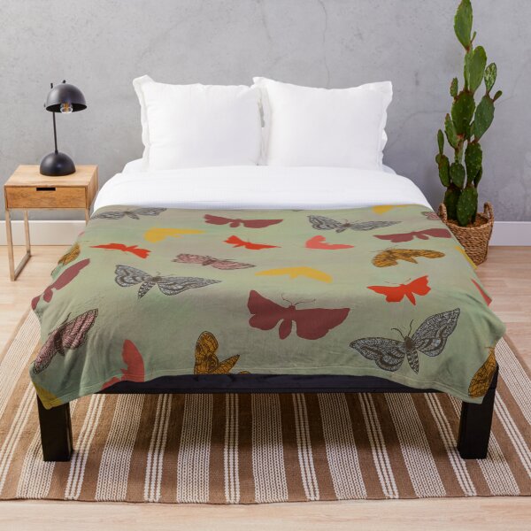 Vintage Butterflies & Moths Throw Blanket