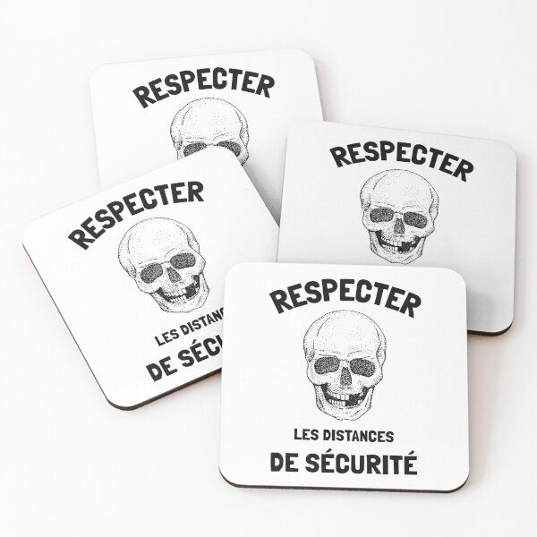 Aperçu de l'œuvre Distance sécurité humour tête de mort covid virus créée et vendue par joozybart.