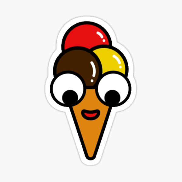 "Funny Face Ice Cream" Sticker for Sale by AndreiHriscu Redbubble