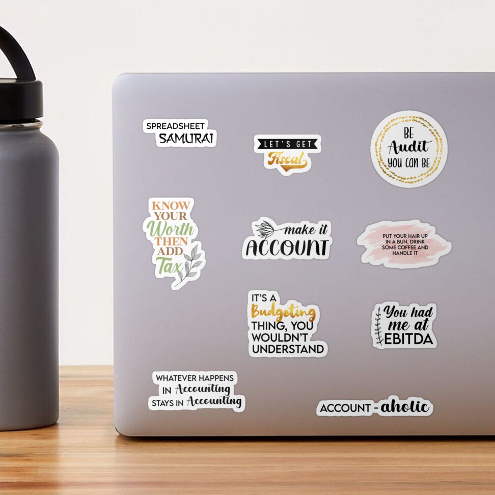 Accounting Pun Aesthetic 10-Pack | Sticker
