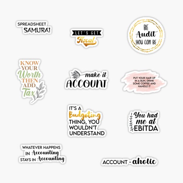Accounting Pun Aesthetic 10-Pack | Sticker