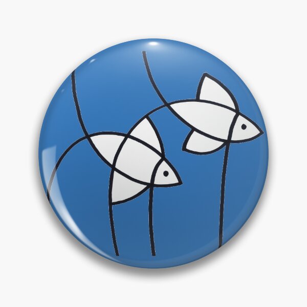 Item preview, Two Swimming Fish on Blue Board designed and sold by Istvan Ocztos.