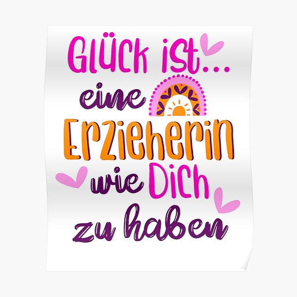 Poster Erzieherin Redbubble