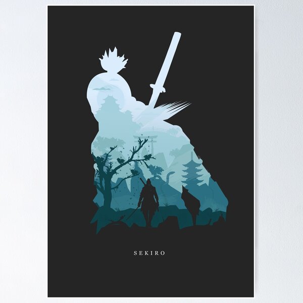 Vista previa del artículo con la obra «Póster Sekiro: Shadows Die Twice Minimalist», diseñado y vendido por aliciamacias.
