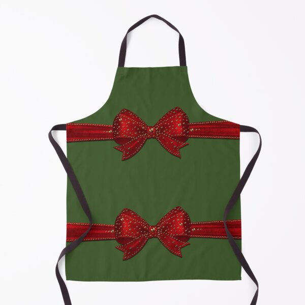 Item preview, Red bow with gold glitter rhinestones on dark green - Christmas presents designed and sold by GlamourChick.