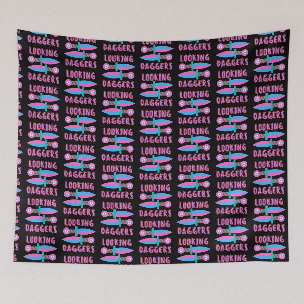 Aperçu de l'œuvre Looking Daggers Drôle Rose / Bleu créée et vendue par DesignsofNote.
