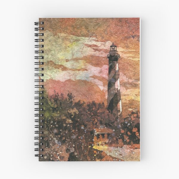 Item preview, Cape Hatteras lighthouse watercolor batik painting.  Lighthouse art beach artwork painting designed and sold by rfoxphoto.