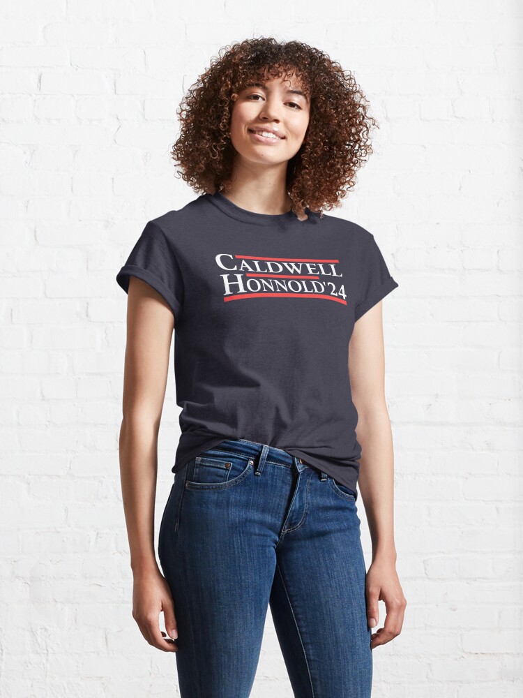 Caldwell Honnold 2024 T Shirt By Esskay Redbubble   Ssrco,classic Tee,womens,322e3f 696a94a5d4,front Alt,tall Three Quarter,750x1000 