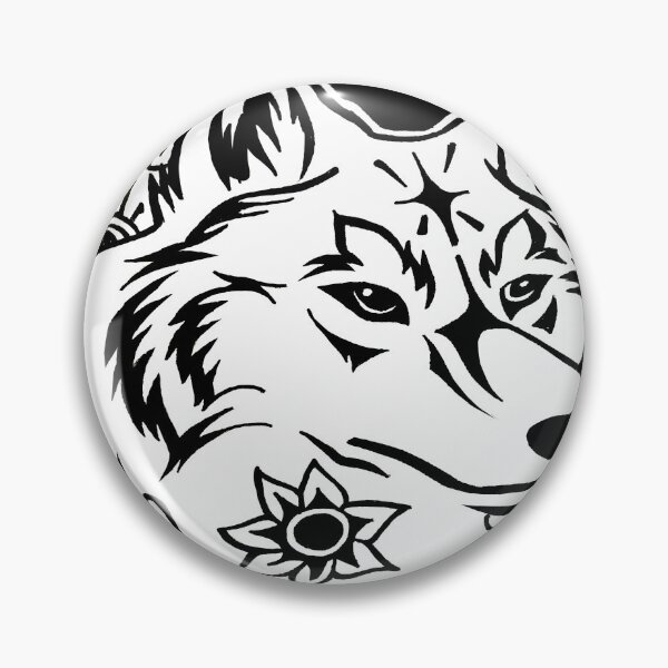Item preview, Wolf flower stencil design designed and sold by Cafecreative.