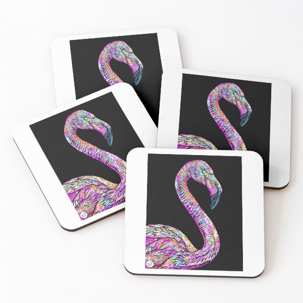 Item preview, FLAMINGO ink and watercolor portrait designed and sold by lautir.
