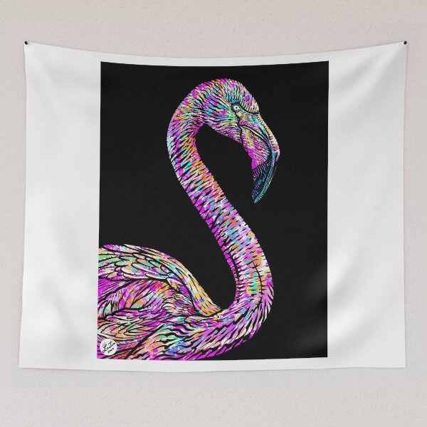 Item preview, FLAMINGO ink and watercolor portrait designed and sold by lautir.